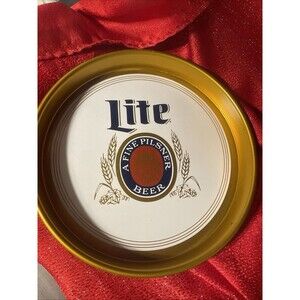 Vintage Miller Lite Metal Beer Serving Tray A FINE PILSNER BEER 13”